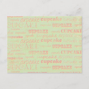 Vintage Cupcake Typography Postcard