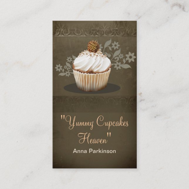 vintage cupcakes business card (Front)