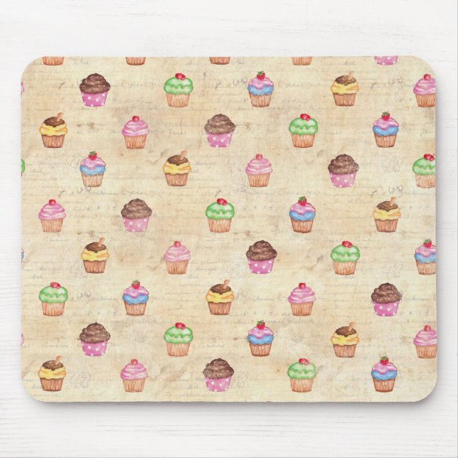 Vintage Cupcakes Mouse Pad (Front)