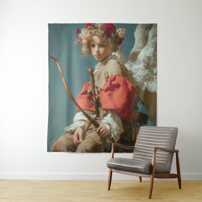 Vintage Cupid Angel  Tapestry (In Situ)