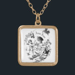 *~* Vintage Cupid AP40 Cherub Reading Books Gold Plated Necklace<br><div class="desc">(search id AP40 for similar designs )) Gold plated Vintage NECKLACE - SQUARE Angels . PERSONALIZE and CUSTOMIZE with your NAME which will show up on the SCROLL. Victorian Vintage Retro Old Antique ENGRAVED Classic Art of ANGELS / CHERUBS / CUPIDS reading BOOKS and SCROLLS. * Energetically Enhanced Romantic Vintage...</div>