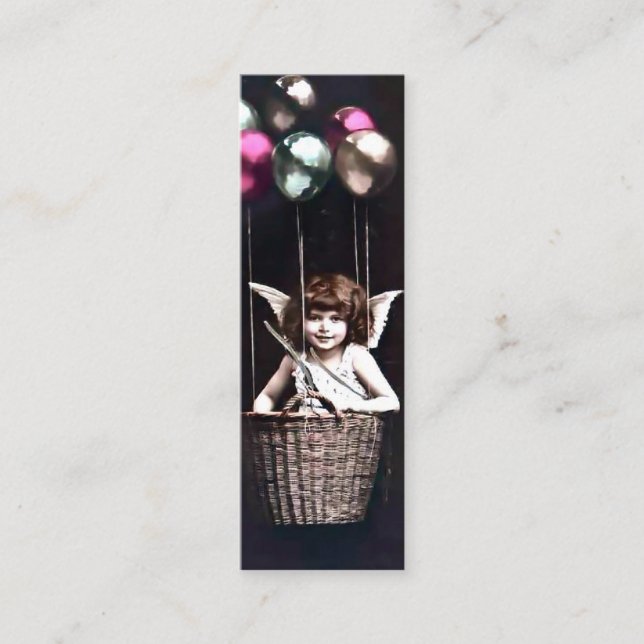 Vintage Cupid Bookmark  Mini Business Card (Front)