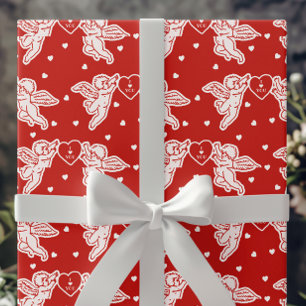 Vintage Cupid Doodles I ♥ You Valentine's Day Wrapping Paper