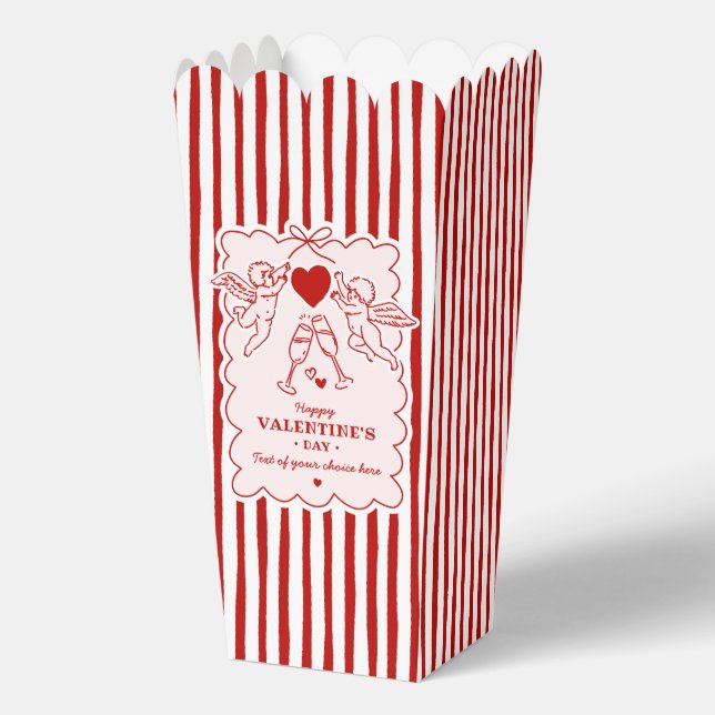 Vintage Cupid Doodles Valentine's Day Party Favour Box (Front)