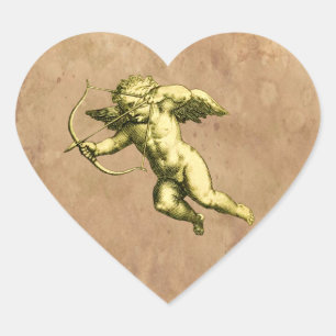Vintage Cupid Heart Sticker