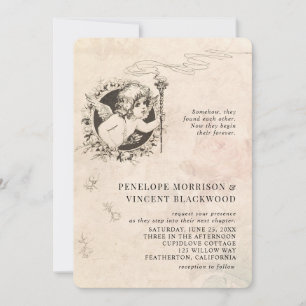 Vintage Cupid Love Wedding Invitation