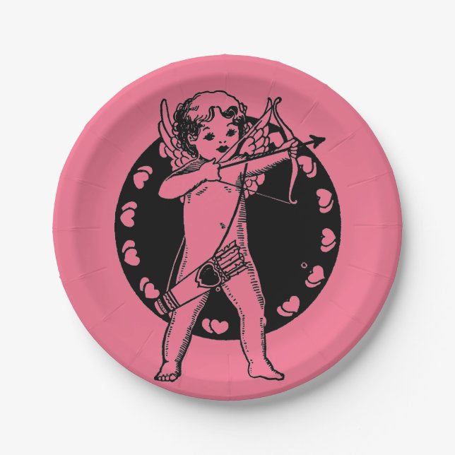 Vintage Cupid Paper Plates (Front)