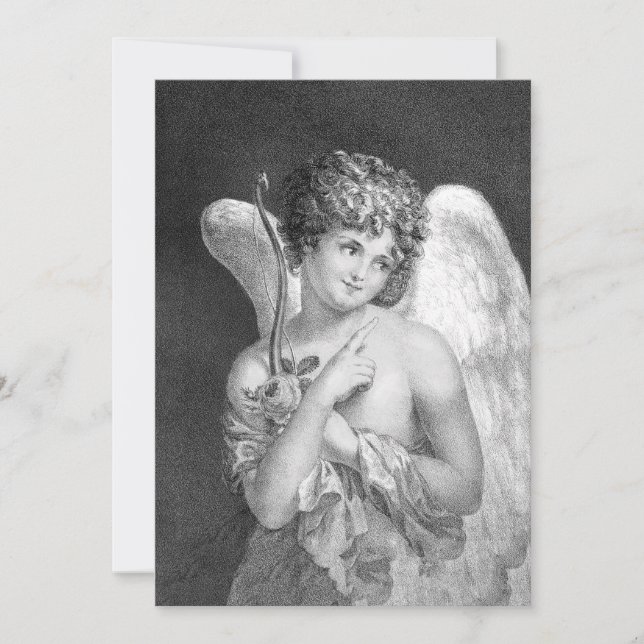 Vintage Cupid Romantic Wedding Invitations (Front)