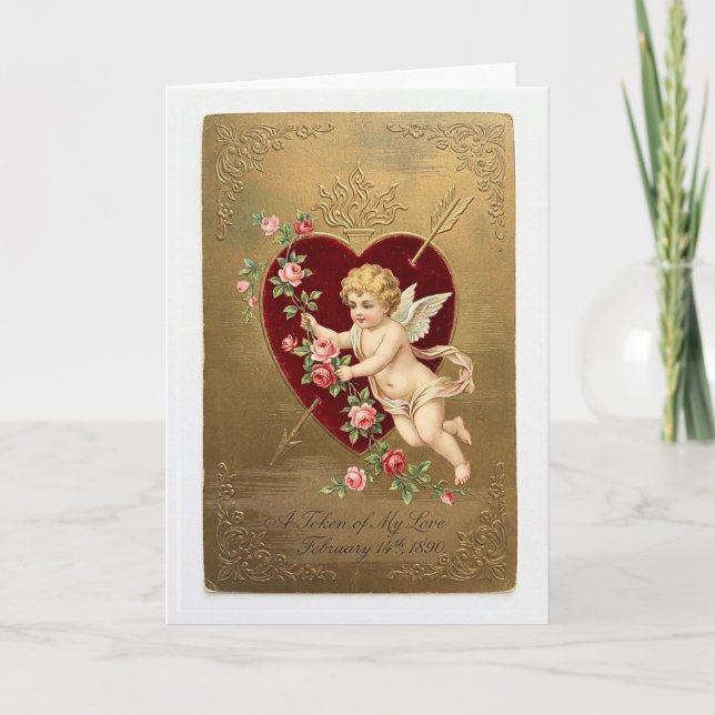 Vintage Cupid Valentine Card (Front)