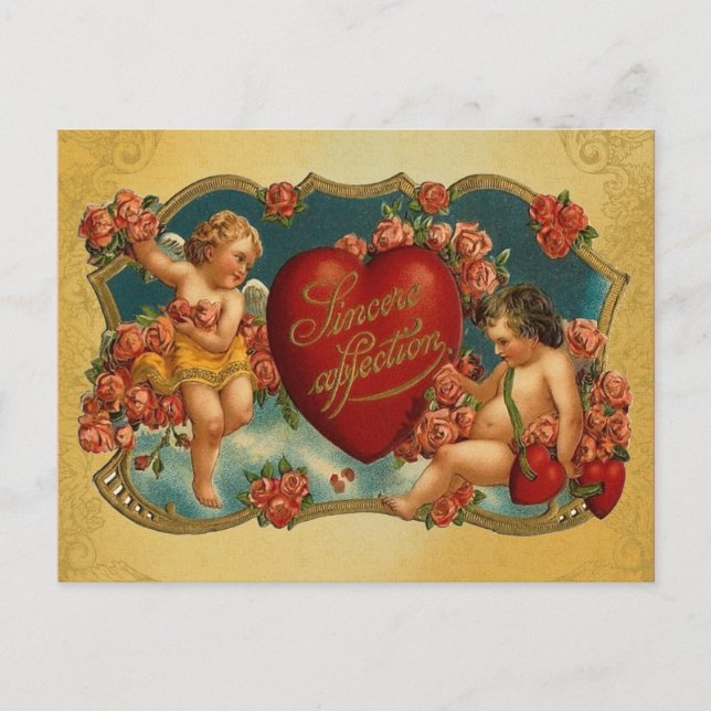Vintage Cupid Valentine Holiday Postcard (Front)