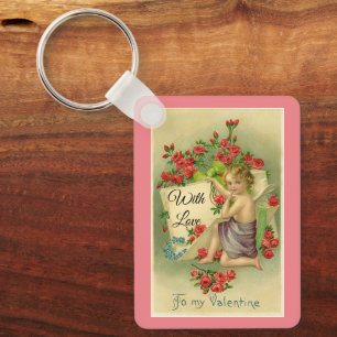Vintage Cupid Valentine Keychain