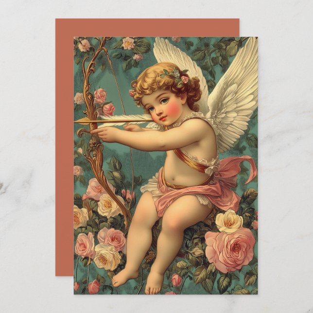 Vintage Cupid Valentine’s Day Holiday Card (Front/Back)