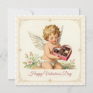 Vintage Cupid – Valentine’s Day Stamp Style Holiday Card