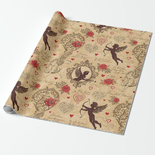 Vintage Cupid Valentine Victorian Wrapping Paper