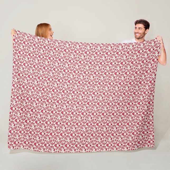 Vintage Cupid Wallpaper Fleece Blanket (In Situ)