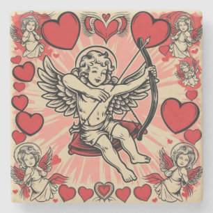 Vintage cupide  love stone coaster