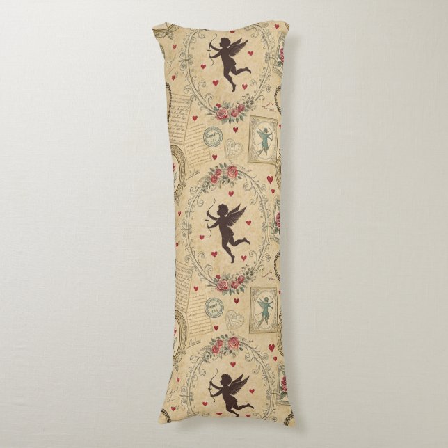 Vintage Cupid's Romantic Pattern (1) Body Cushion (Front Vertical)