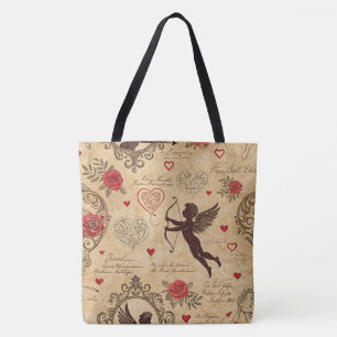 Vintage Cupid's Romantic Pattern (4) Tote Bag