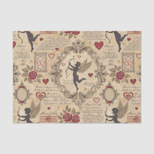 Vintage Cupid's Romantic Pattern (9) Tissue Paper