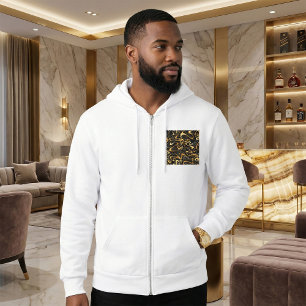 Vintage Curl Texture Swirls Mens Full-Zip Hoodie