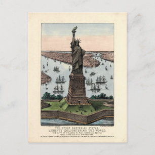 Vintage Currier & Ives Statue of Liberty Postcard
