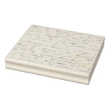 Vintage Cursive French Handwriting Art Stamp