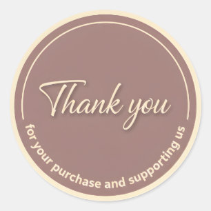 Vintage Cursive Thank You Business Sticker