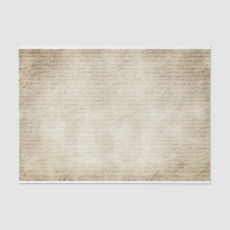 Vintage Cursive Writing Text on Parchment Pattern Tissue Paper