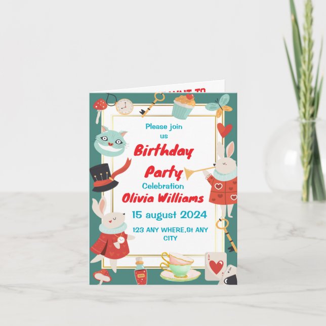 Vintage Custom Baby Birthday Invitations  (Front)