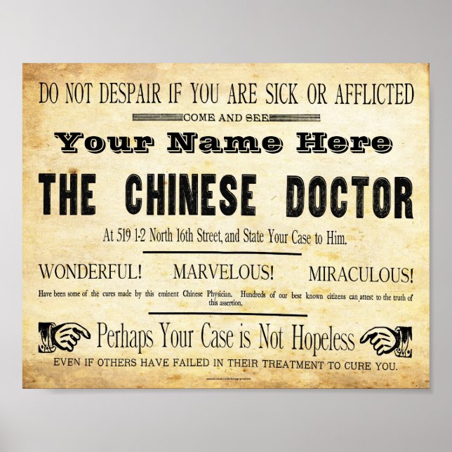 Vintage Custom Chinese Doctor Sign (Front)