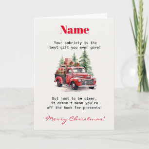 Vintage Custom Christmas Sobriety Card