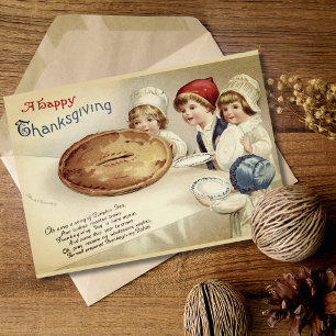 Vintage Custom Happy Thanksgiving  Holiday Card