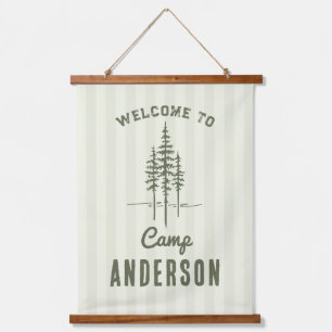 Vintage Custom Name Camp Tree Family Hanging Tapestry