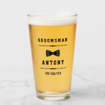 Vintage Custom Name Groomsman Glass
