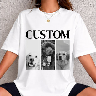 Vintage Custom Pet dog cat photo personalised 90s T-Shirt