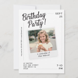 Vintage Custom Photo Adult Birthday Party  Invitation