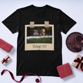 Vintage Custom Photo & Year Birthday Personalised T-Shirt