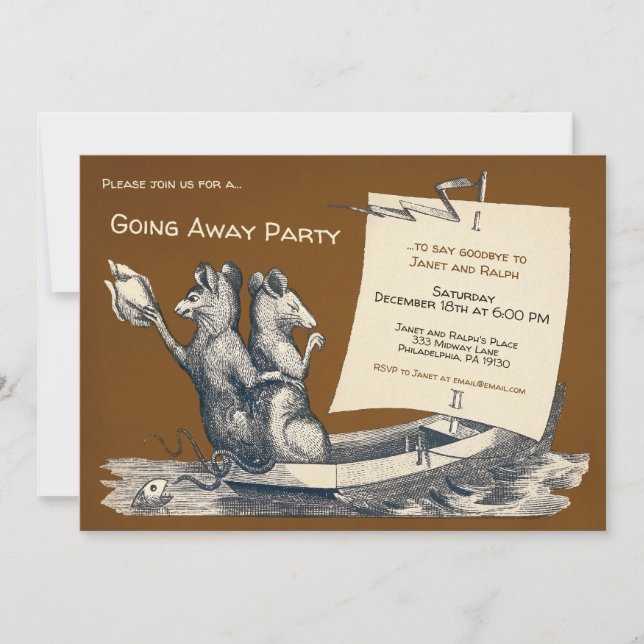 Vintage Customisable Going Away Party Invitation (Front)