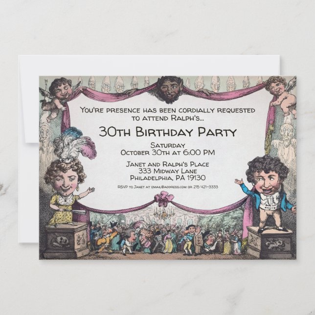Vintage Customisable Party Invitation (Front)