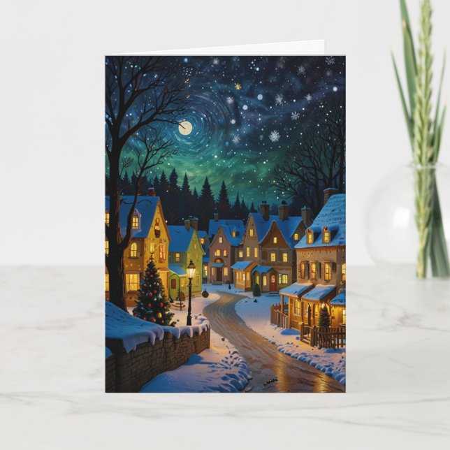 Vintage Customisable Starry Night Art Card (Front)