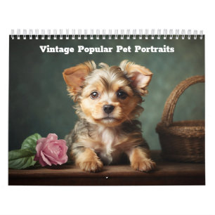 Vintage Cute 2026 Popular Pet Portraits Adorable Calendar