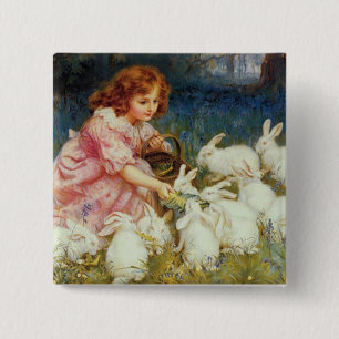 Vintage Cute Animal Easter 15 Cm Square Badge