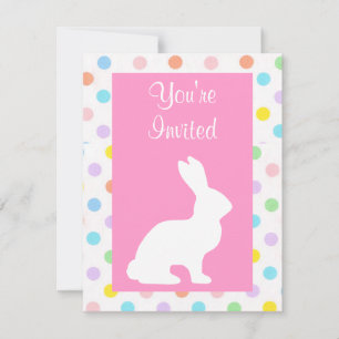 Vintage Cute Animal Easter Bunny Invitation