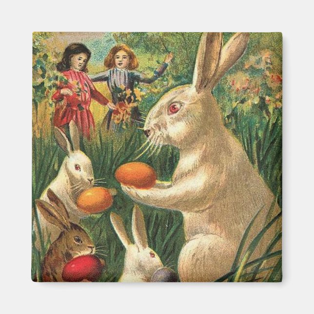 Vintage Cute Animal Easter  Magnet (Front)