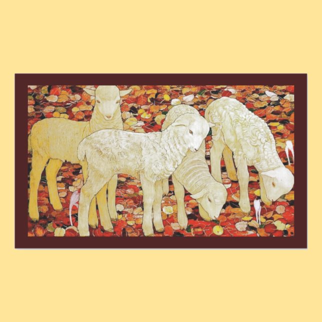 Vintage Cute Animal Easter  Rectangular Sticker (Creator Uploaded)
