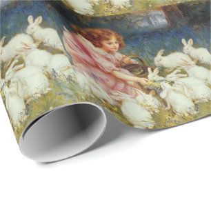 Vintage Cute Animal Easter  Wrapping Paper