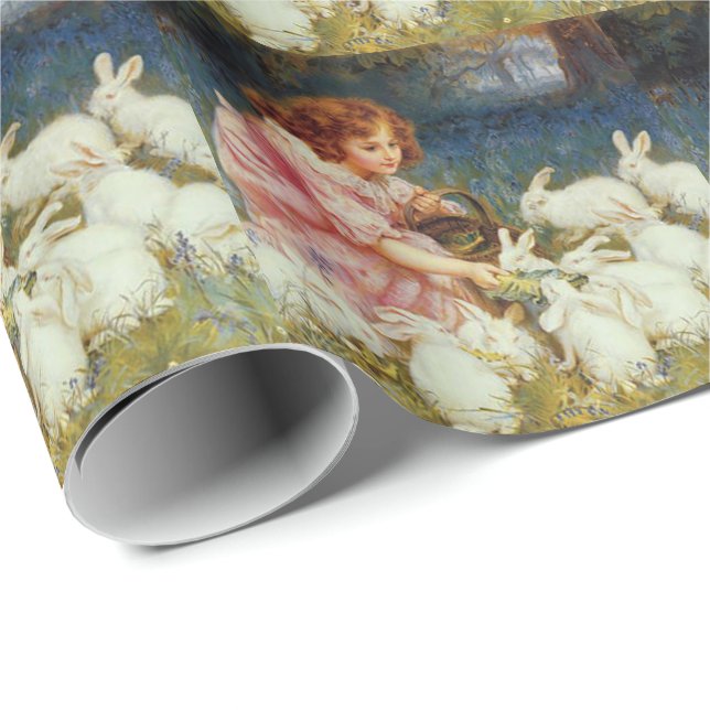 Vintage Cute Animal Easter  Wrapping Paper (Roll Corner)