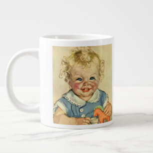 Vintage Cute Blonde Scandinavian Baby Boy or Girl Large Coffee Mug