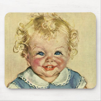 Vintage Cute Blonde Scandinavian Baby Boy or Girl Mouse Pad