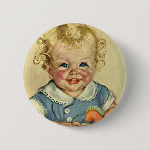 Vintage Cute Blonde Scandinavian Child with Curls 6 Cm Round Badge